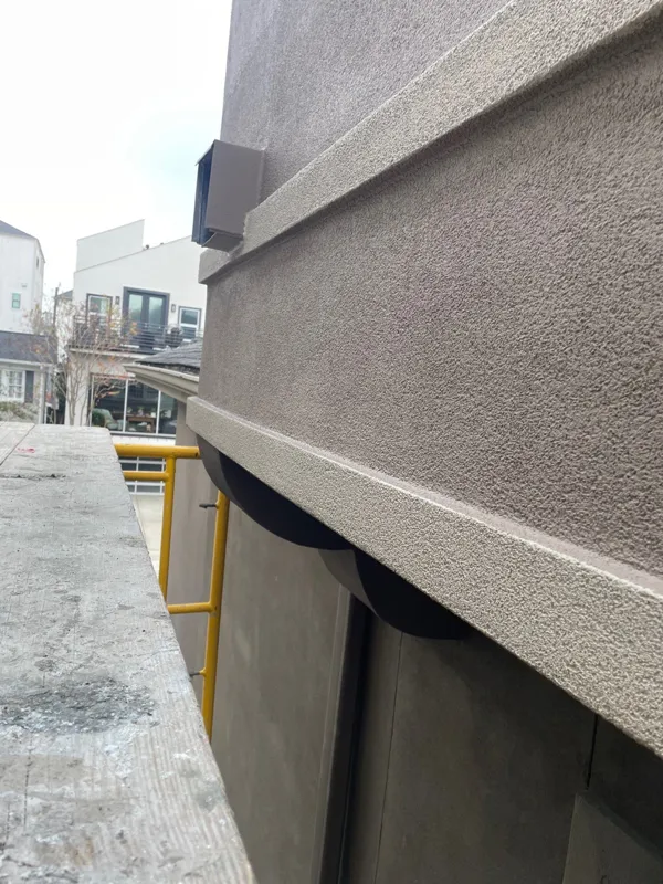 horizontal stucco trim in a later view