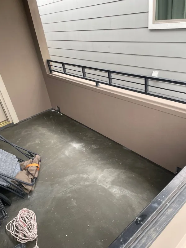 Covered patio wall and railing detail