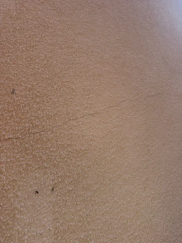 Close view of the exterior stucco texture