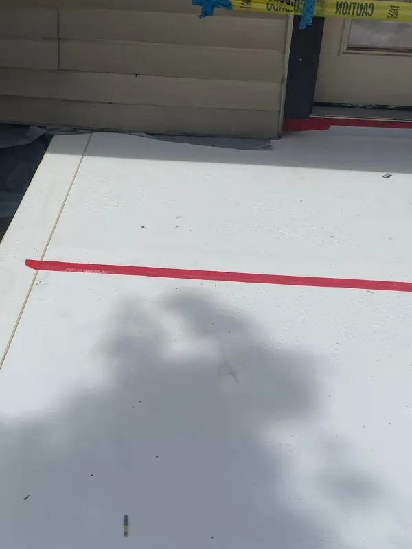 Light waterproofing surface beside the deck railing