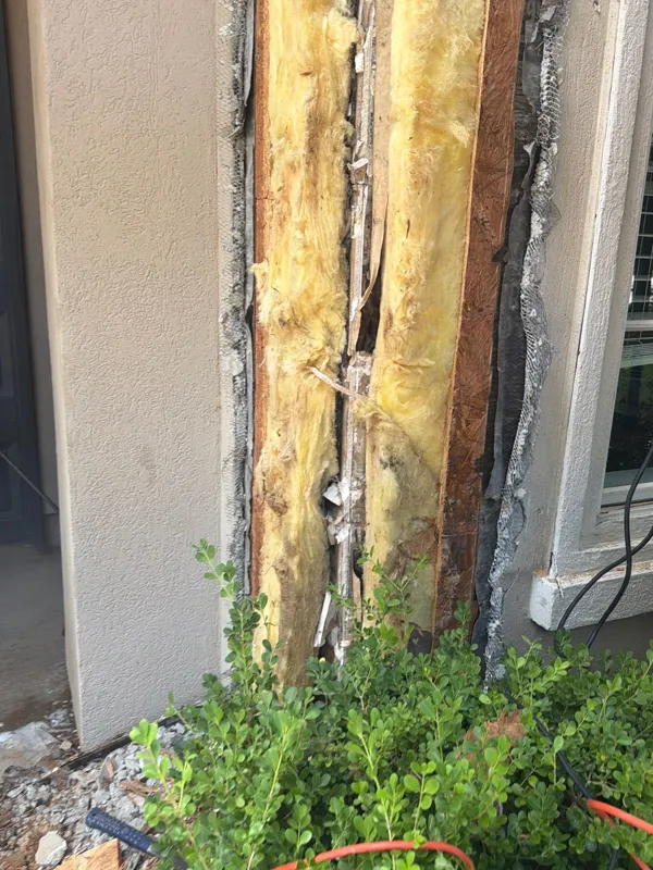 Close view of an opened window edge